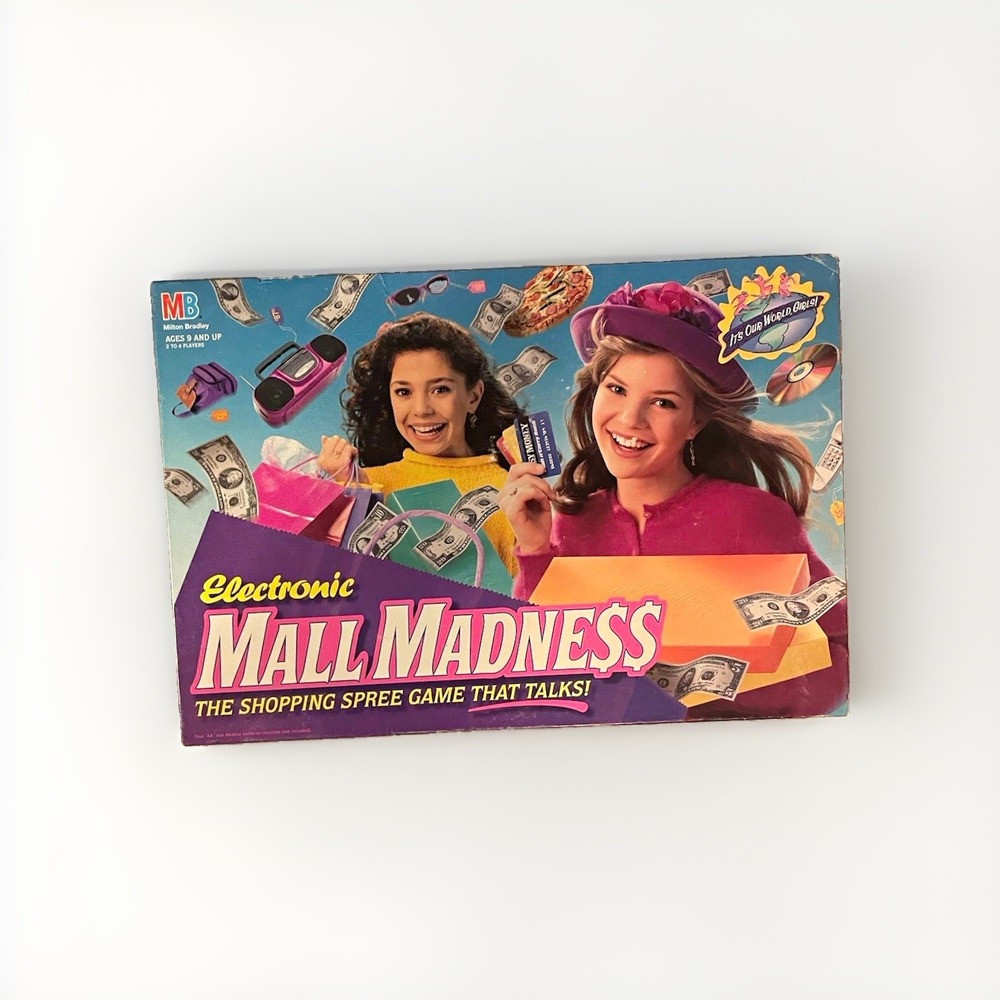 MB Electronic Mall Madness Game VTG 1996 tested working missing 4 purple pegs